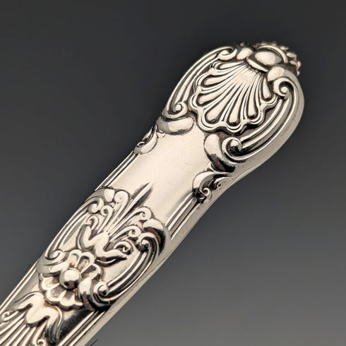 約 1850 年英國古董純銀甜點餐具一對總計 87 克 Aaron Hadfield